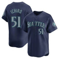 Silnrao S.Mariners #51 Ichiro Suzuki Player Navy Home Limited Stitched Jerseys