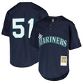 Silnrao S.Mariners #51 Ichiro Suzuki Player Navy Majestic Cool Base Game Stitched Jerseys