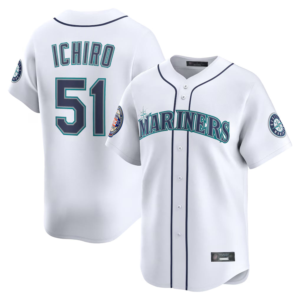 Silnrao S.Mariners #51 Ichiro Suzuki Player White 2025 National Hall of Fame Home Limited Stitched Jerseys