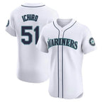 Silnrao S.Mariners #51 Ichiro Suzuki Player White Home Limited Elite Stitched Jerseys