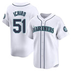 Silnrao S.Mariners #51 Ichiro Suzuki Player White Home Limited Stitched Jerseys