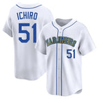Silnrao S.Mariners #51 Ichiro Suzuki Player White Pitch Fashion Game Stitched Jerseys