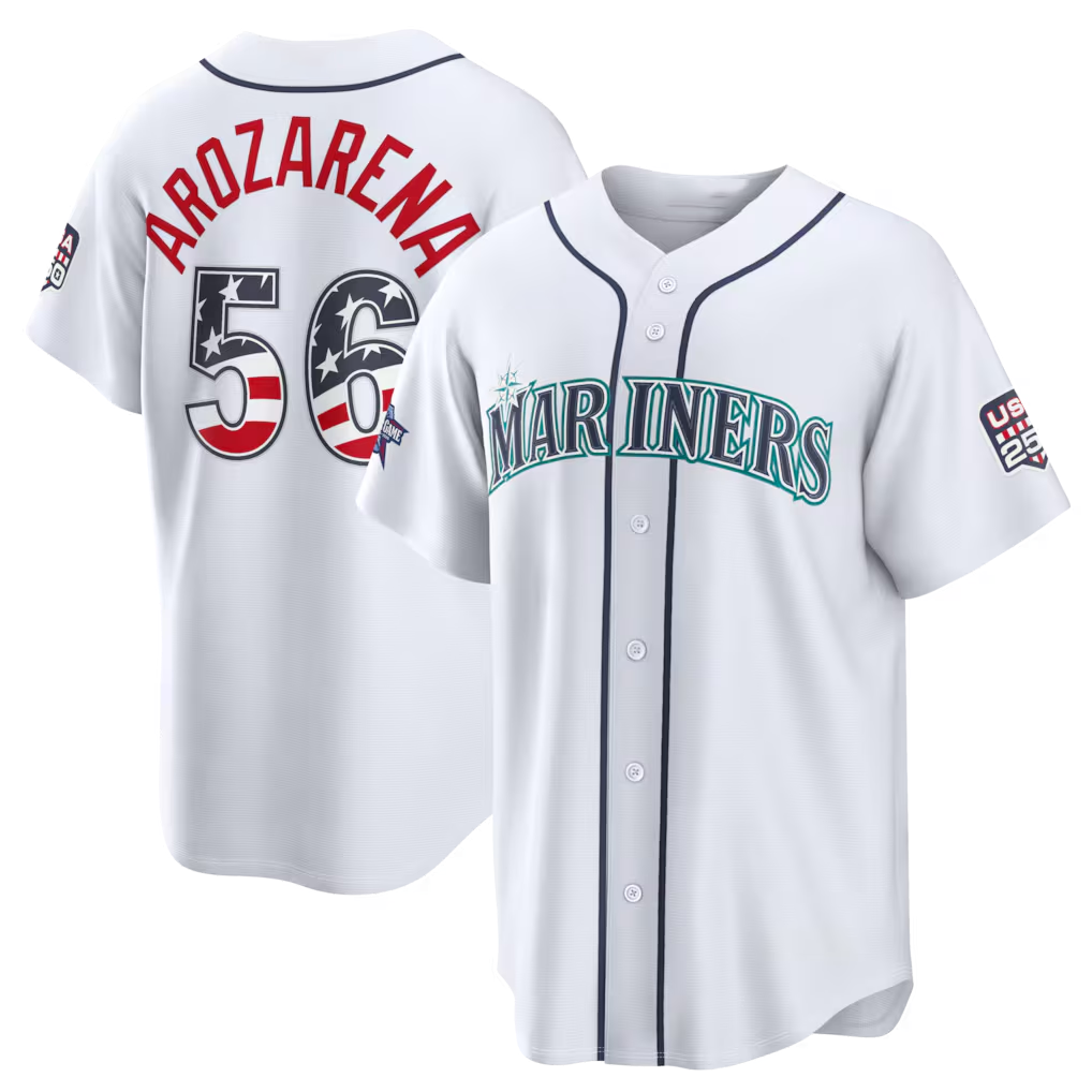 Silnrao S.Mariners #56 Randy Arozarena White 2026 All-Star Edition Stars & Stripes Stadium Jerseys