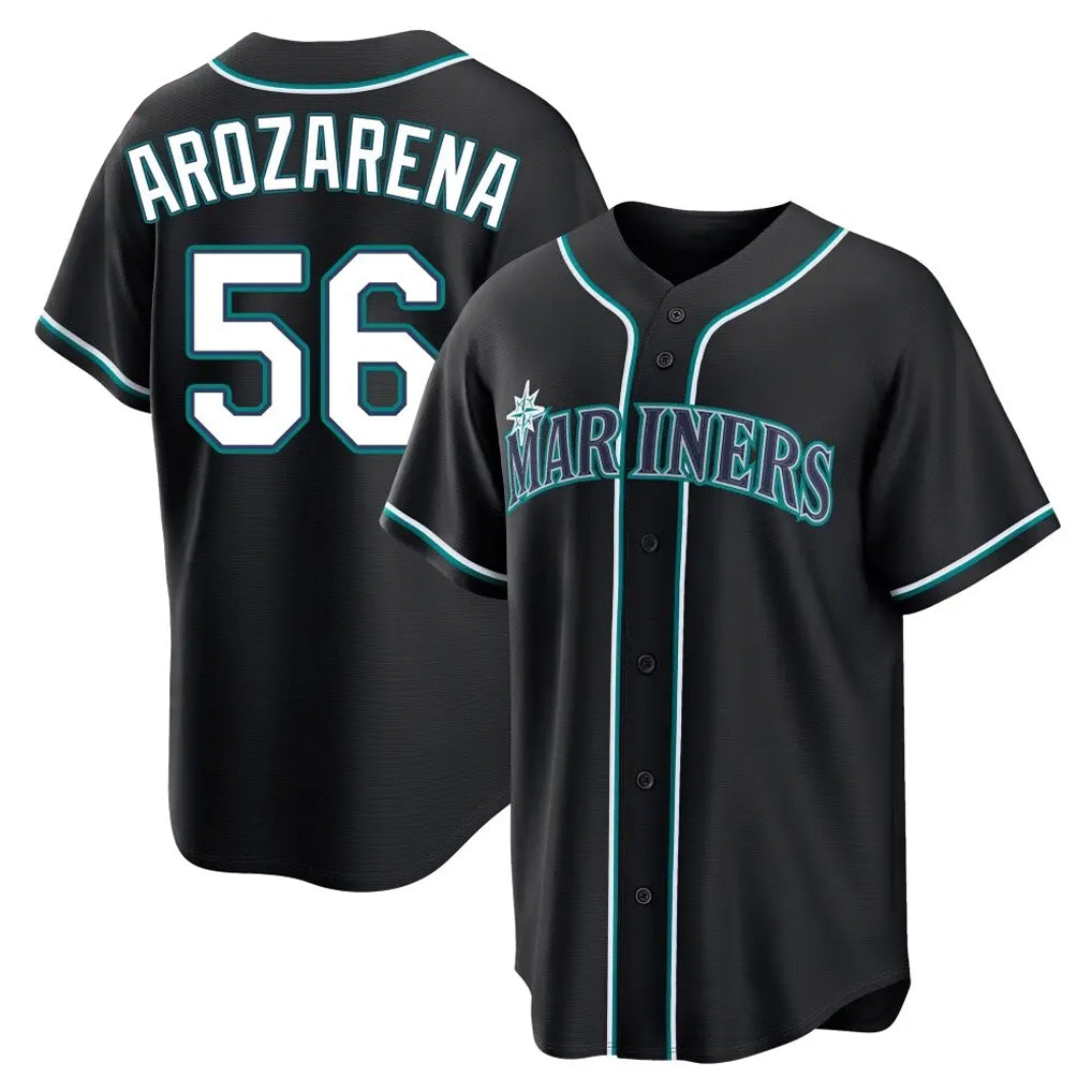 Silnrao S.Mariners #56 Randy Arozarena Player Black Fashion Home Limited Stitched Jerseys
