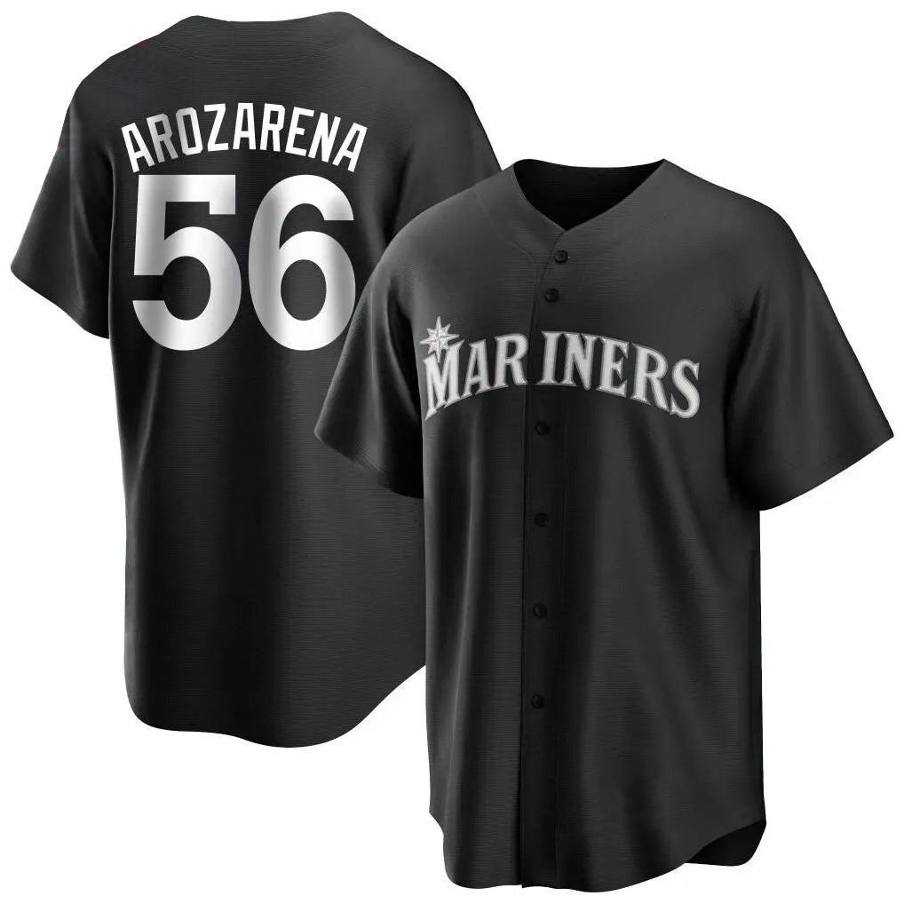 Silnrao S.Mariners #56 Randy Arozarena Player Black Home Limited Stitched Jerseys