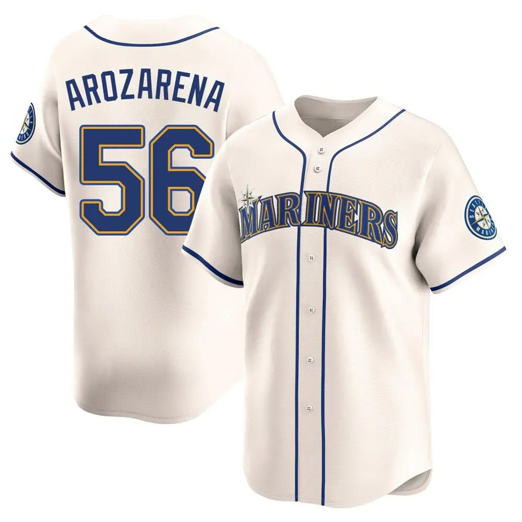 Silnrao S.Mariners #56 Randy Arozarena Player Cream Home Limited Stitched Jerseys
