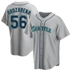 Silnrao S.Mariners #56 Randy Arozarena Player Gray Home Game Stitched Jerseys