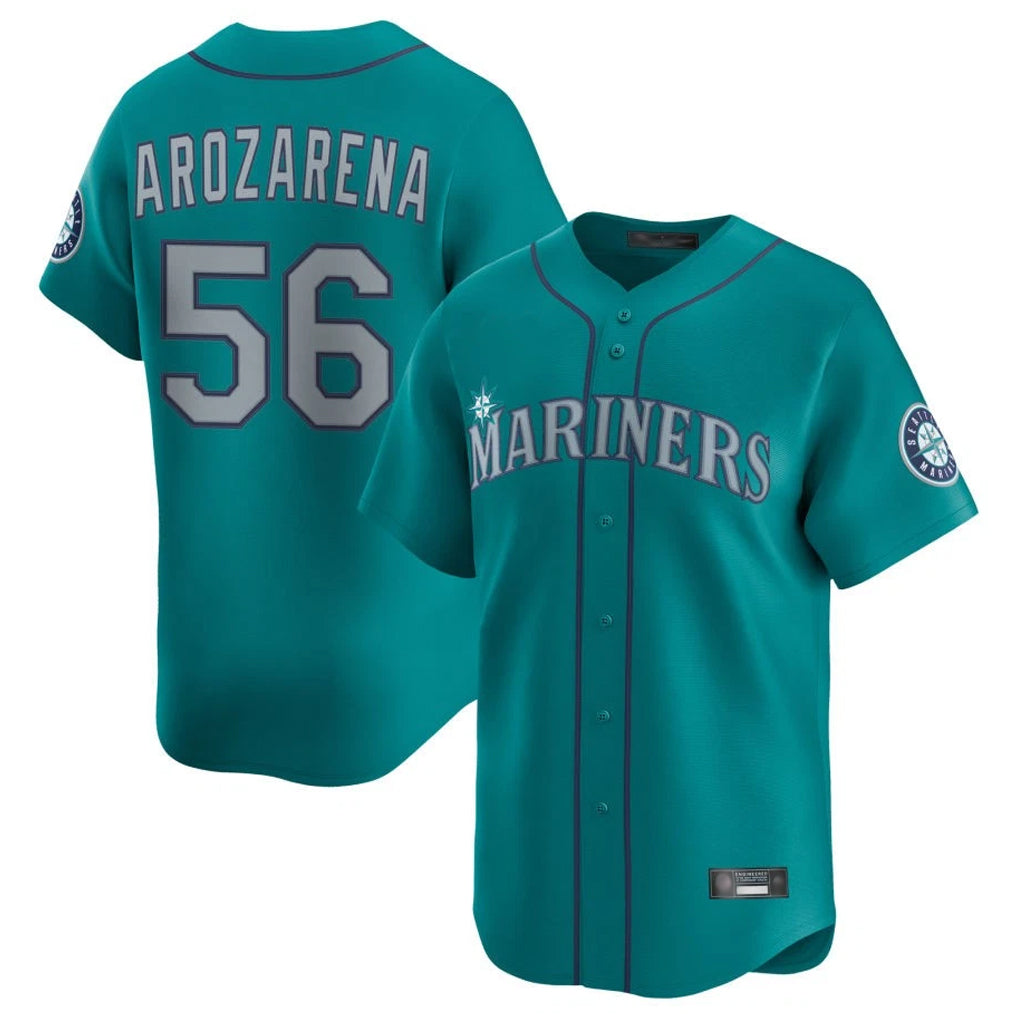 Silnrao S.Mariners #56 Randy Arozarena Player Teal Home Limited Stitched Jerseys