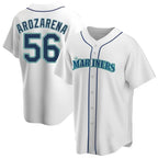 Silnrao S.Mariners #56 Randy Arozarena Player White Home Game Stitched Jerseys
