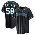 Silnrao S.Mariners #58 Luis Castillo Player Black Fashion Home Limited Stitched Jerseys