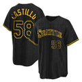 Silnrao S.Mariners #58 Luis Castillo Player Black Snake Skin City Home Limited Stitched Jerseys