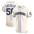 Silnrao S.Mariners #58 Luis Castillo Player Cream Home Limited Elite Stitched Jerseys
