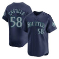 Silnrao S.Mariners #58 Luis Castillo Player Navy Home Limited Stitched Jerseys