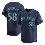 Silnrao S.Mariners #58 Luis Castillo Player Navy Home Limited Stitched Jerseys