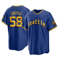 Silnrao S.Mariners #58 Luis Castillo Player Royal City Connect Home Game Stitched Jerseys
