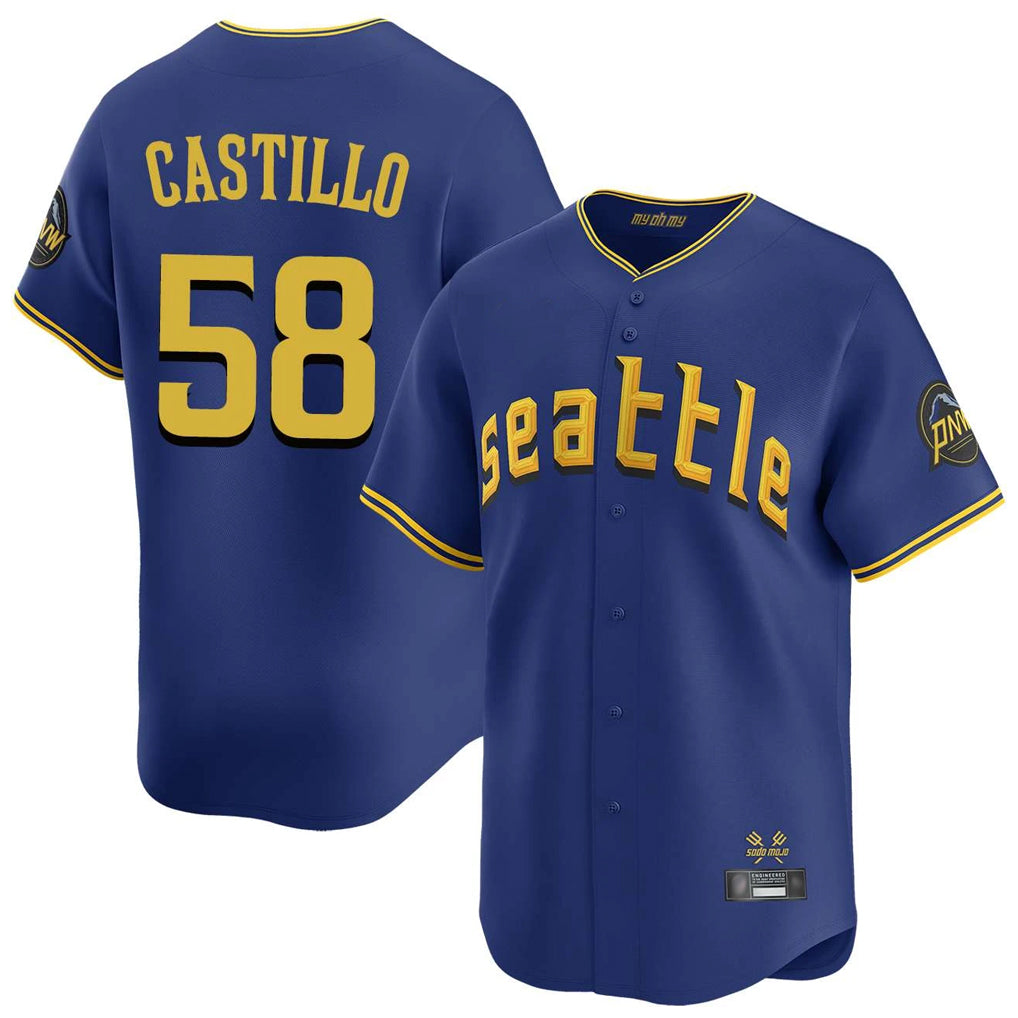 Silnrao S.Mariners #58 Luis Castillo Player Royal City Connect Home Limited Stitched Jerseys