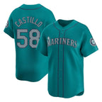 Silnrao S.Mariners #58 Luis Castillo Player Teal Home Limited Stitched Jerseys