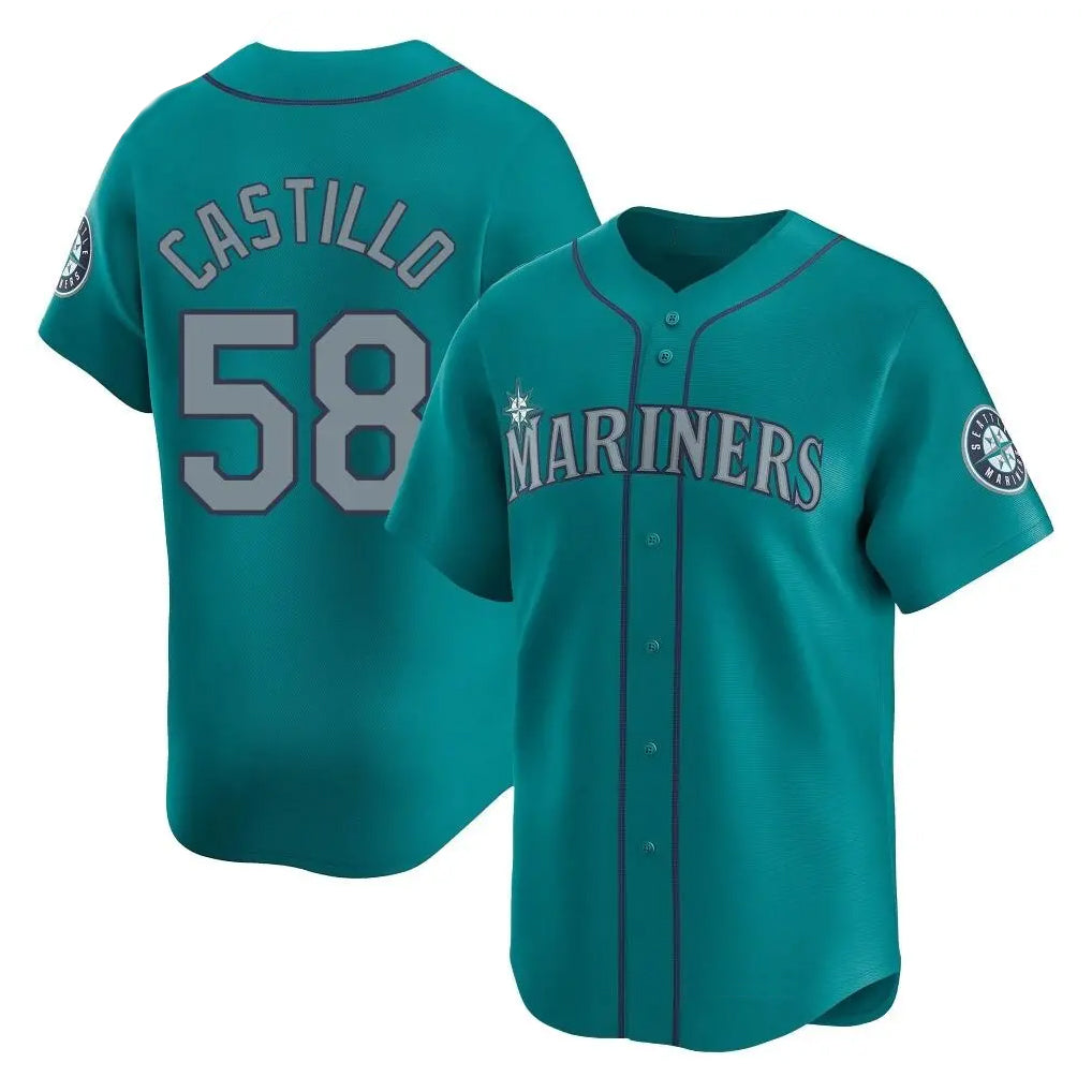 Silnrao S.Mariners #58 Luis Castillo Player Teal Home Limited Stitched Jerseys