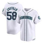 Silnrao S.Mariners #58 Luis Castillo Player White Home Limited Stitched Jerseys