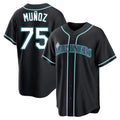 Silnrao S.Mariners #75 Andres Munoz Player Black Fashion Home Limited Stitched Jerseys
