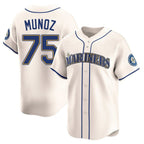 Silnrao S.Mariners #75 Andres Munoz Player Cream Home Limited Stitched Jerseys