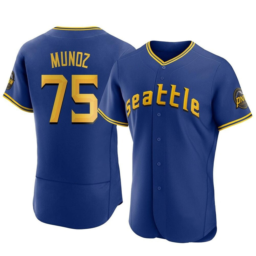 Silnrao S.Mariners #75 Andres Munoz Player Royal City Connect Home Limited Elite Stitched Jerseys
