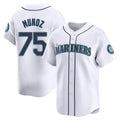 Silnrao S.Mariners #75 Andres Munoz Player White Home Limited Stitched Jerseys