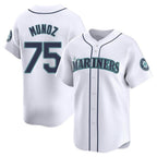 Silnrao S.Mariners #75 Andres Munoz Player White Home Limited Stitched Jerseys