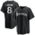 Silnrao S.Mariners #8 Dominic Canzone Player Black Home Limited Stitched Jerseys