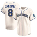 Silnrao S.Mariners #8 Dominic Canzone Player Cream Home Limited Stitched Jerseys