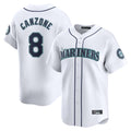 Silnrao S.Mariners #8 Dominic Canzone Player White Home Limited Stitched Jerseys