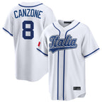 Silnrao S.Mariners #8 Dominic Canzone Player White Italy 2026 World Classic Home Game Stitched Jerseys