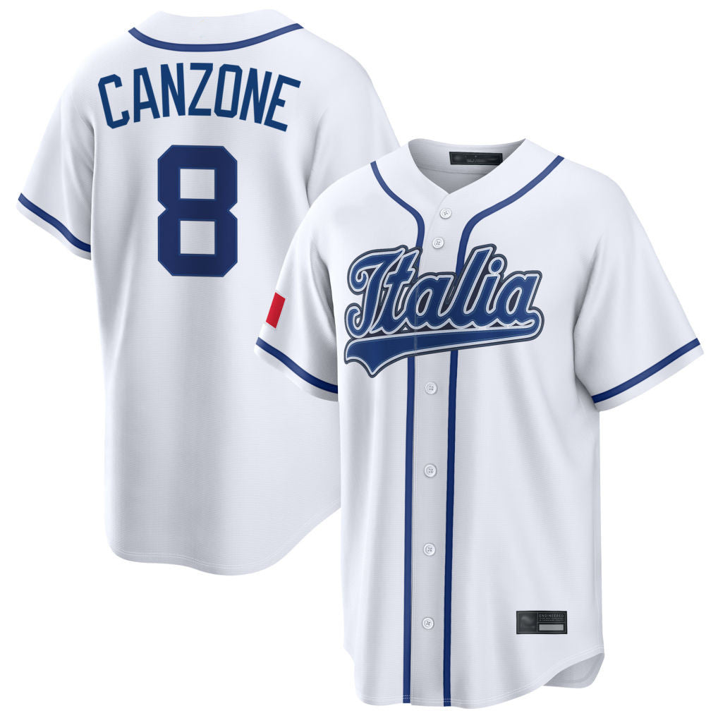Silnrao S.Mariners #8 Dominic Canzone Player White Italy 2026 World Classic Home Game Stitched Jerseys