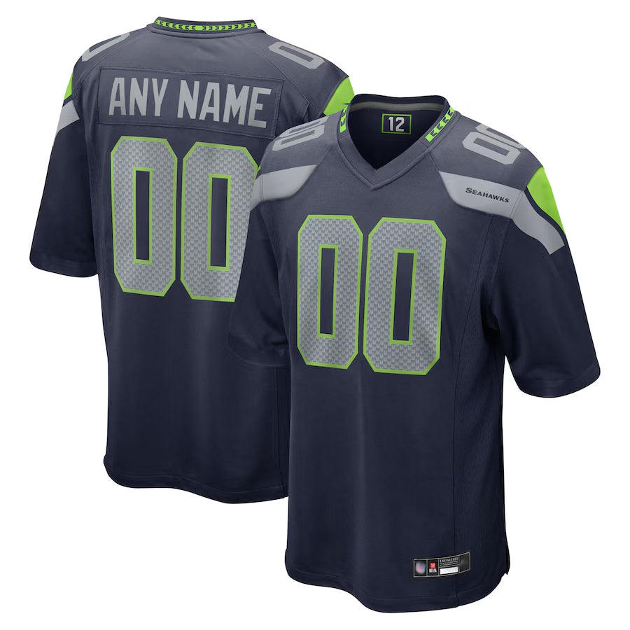 Silnrao Custom S.Seahawks Home Game Stitched Jerseys