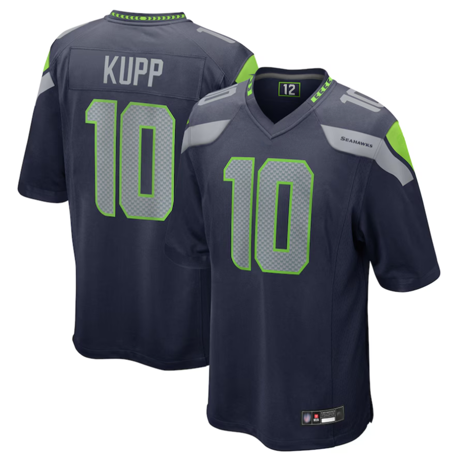 Silnrao S.Seahawks #10 Cooper Kupp Player College Navy Game Stitched Jerseys