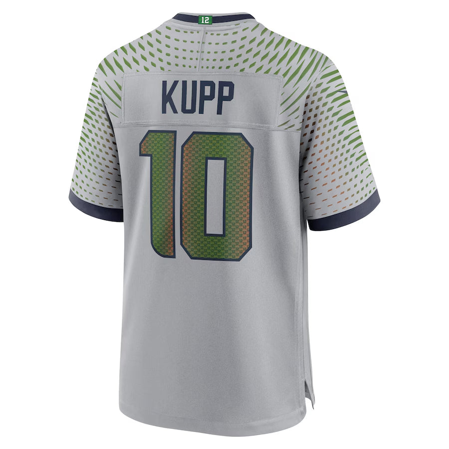 Silnrao S.Seahawks #10 Cooper Kupp Player Gray Rivalries Collection Game Stitched Jerseys