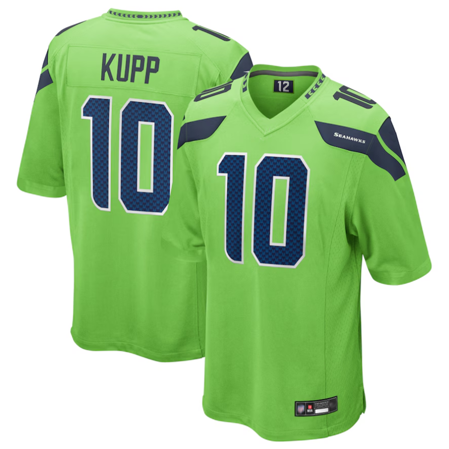 Silnrao S.Seahawks #10 Cooper Kupp Player Green Game Replica Stitched Jerseys