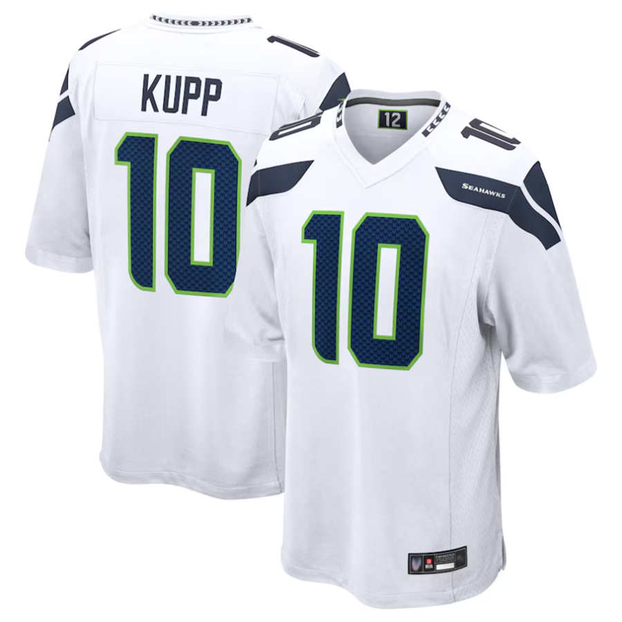 Silnrao S.Seahawks #10 Cooper Kupp Player White Replica Game Stitched Jerseys