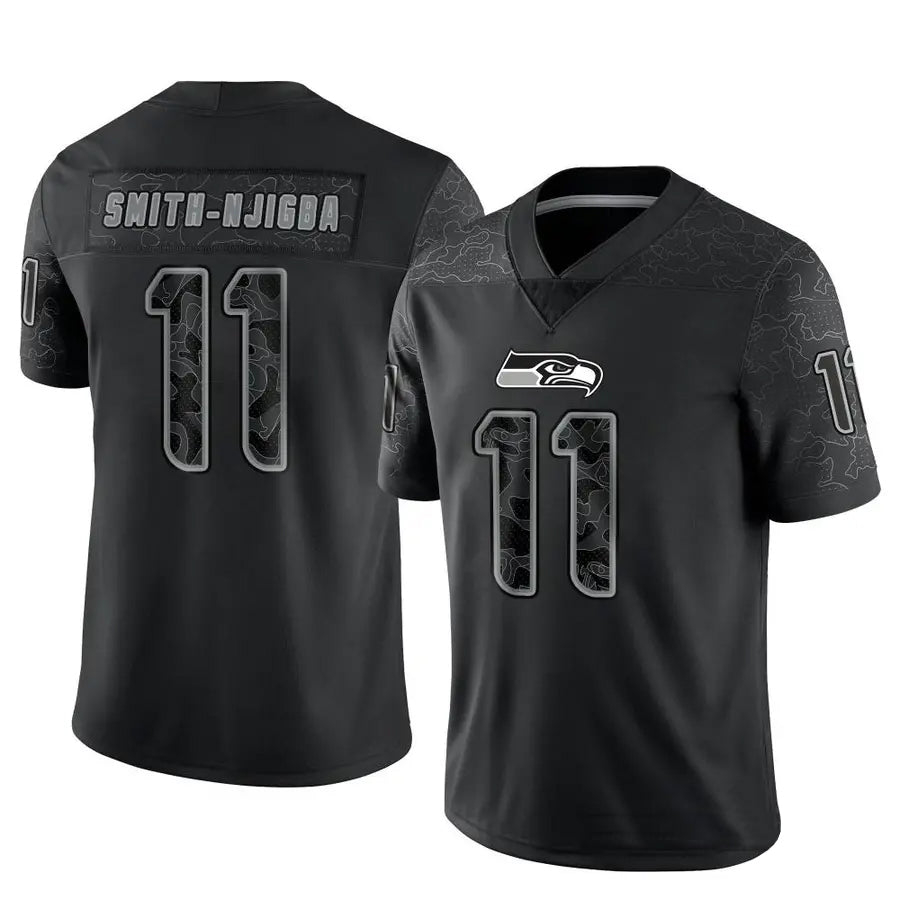 Silnrao S.Seahawks #11 Jaxon Smith-Njigba Player Black Limited Reflective Stitched Jerseys