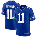 Silnrao S.Seahawks #11 Jaxon Smith-Njigba Royal Throwback Player Game Jersey -Stitched American Stitched Jerseys