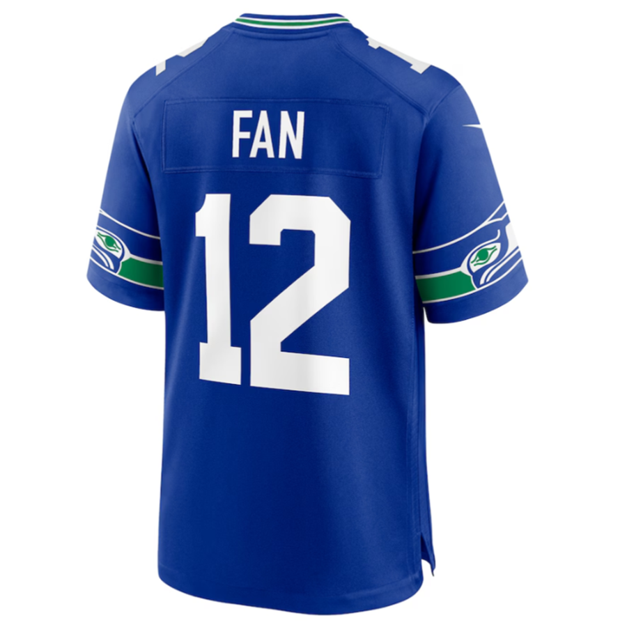 Silnrao S.Seahawks #12 12s Royal Throwback Player Game Jersey Stitched American Stitched Jerseys