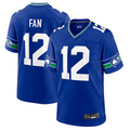 Silnrao S.Seahawks #12 12s Royal Throwback Player Game Jersey Stitched American Stitched Jerseys