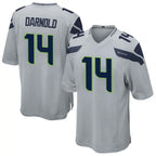 Silnrao S.Seahawks #14 Sam Darnold Player Grey Game Football Jerseys
