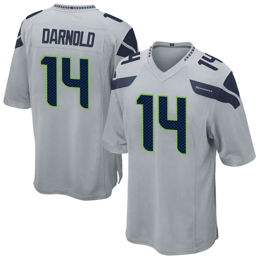 Silnrao S.Seahawks #14 Sam Darnold Player Grey Game Football Jerseys