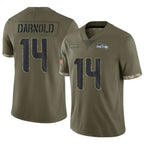 Silnrao S.Seahawks #14 Sam Darnold Player Salute to Service Olive Football Jerseys