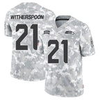 Silnrao S.Seahawks #21 Devon Witherspoon Player Arctic Camo Salute to Service Limited Stitched Jerseys