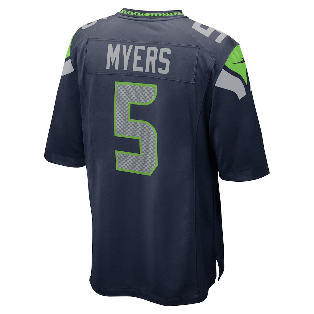Silnrao S.Seahawks #5 Jason Myers Game Jersey - College Navy Stitched Jerseys
