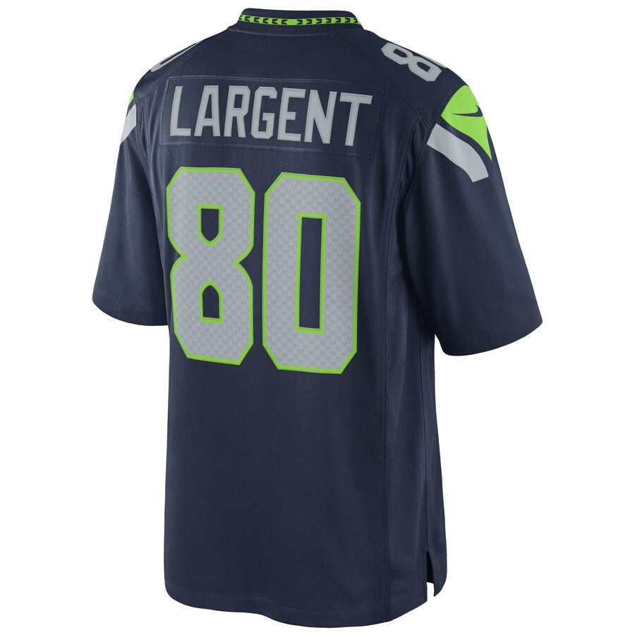 Silnrao S.Seahawks #80 Steve Largent Player Navy Home Game Stitched Jerseys