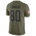 Silnrao S.Seahawks #80 Steve Largent Player Salute to Service Olive Stitched Jerseys