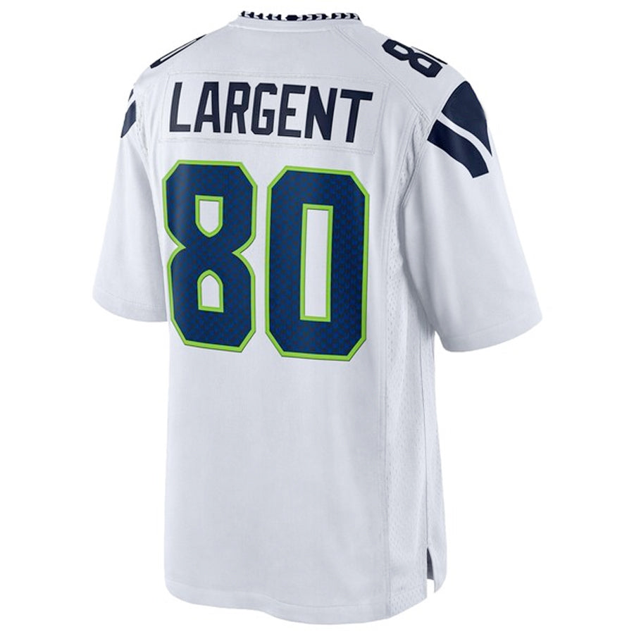 Silnrao S.Seahawks #80 Steve Largent Player White Home Game Stitched Jerseys